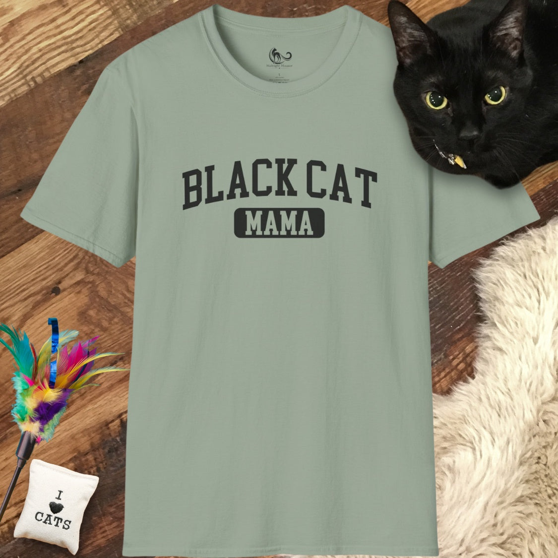 Black Cat Mama Collegiate Style Classic Tee