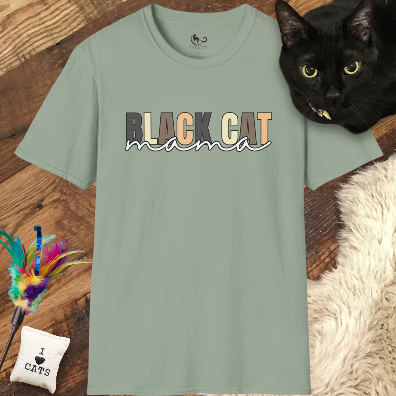 Colorful Black Cat Mama Classic Tee