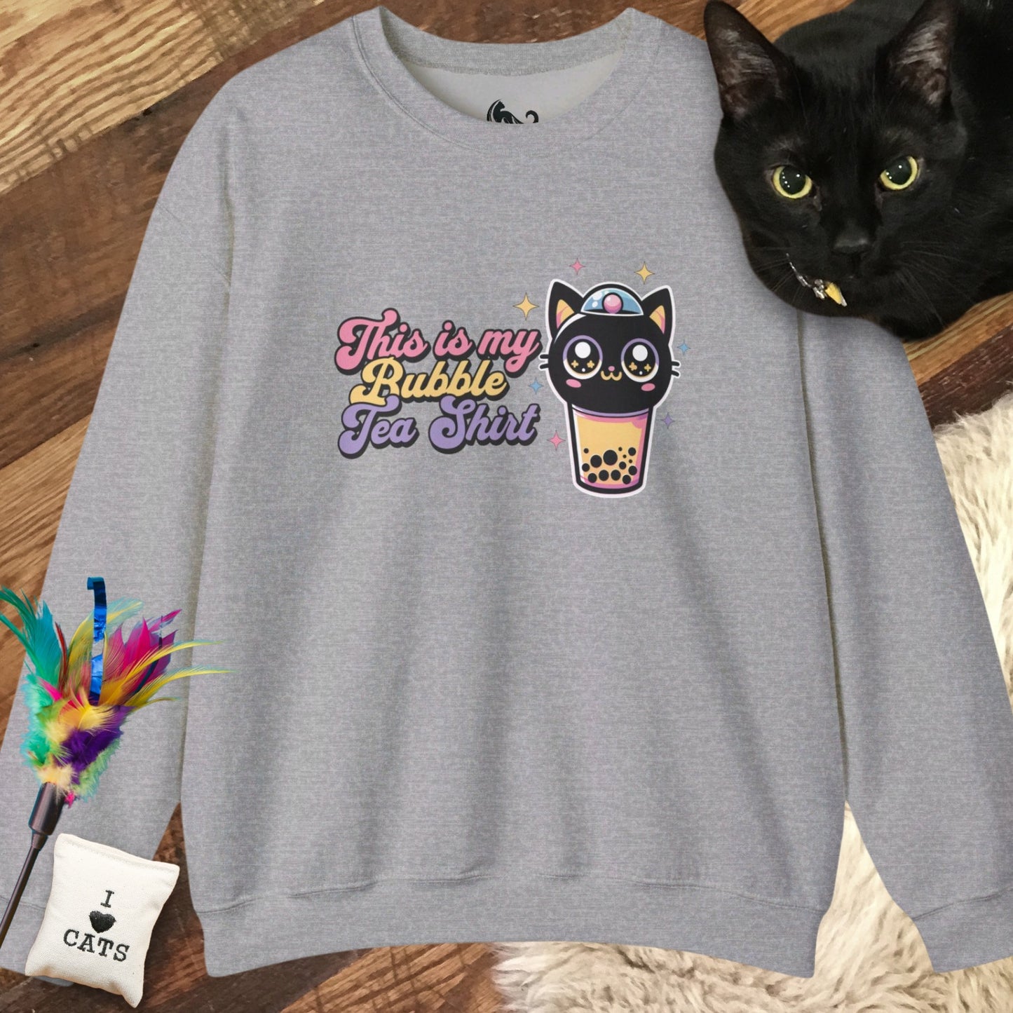 Black Cat Bubble Tea Sweatshirt