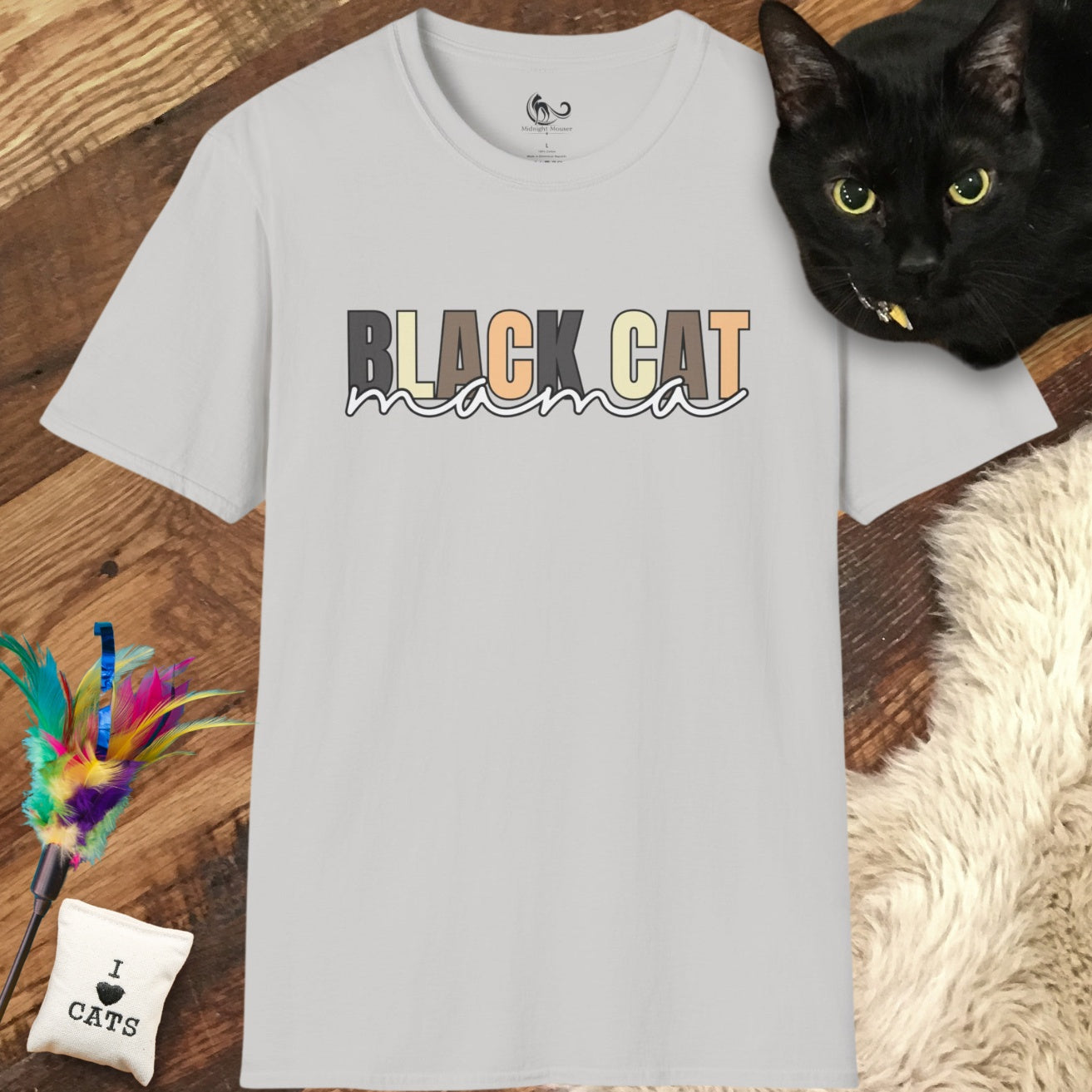 Colorful Black Cat Mama Classic Tee