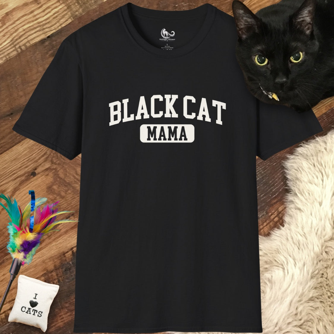 Black Cat Mama Collegiate Style Classic Tee