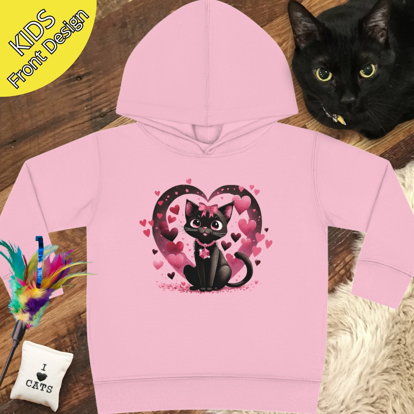 Loveable Kitty Double-Sided Toddler Hoodie