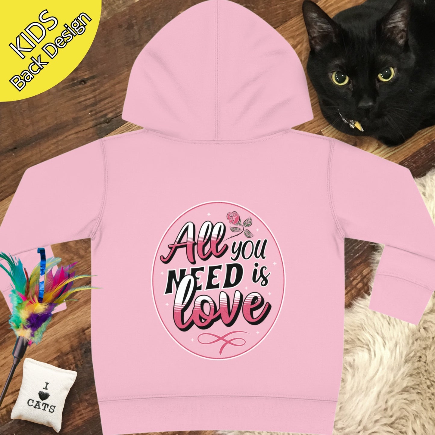 Loveable Kitty Double-Sided Toddler Hoodie