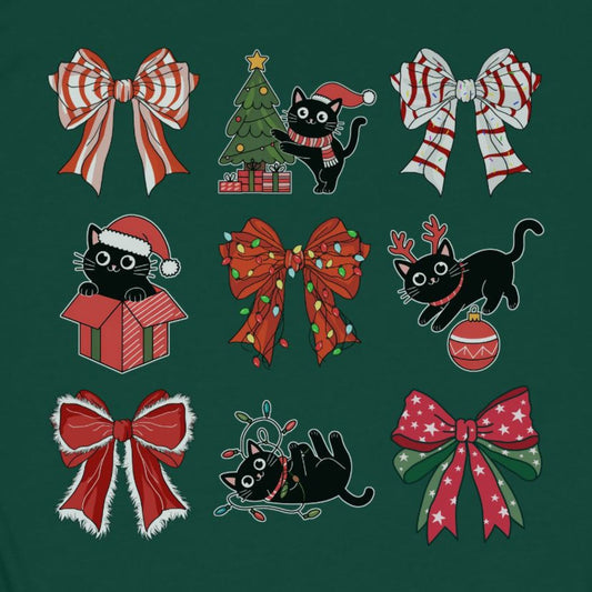 Christmas Bows and Cats Classic Tee